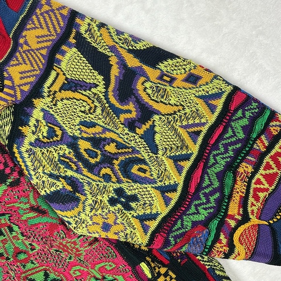 Rare Coogi Jungle Animal Knit Multicolor Retro Biggie Vintage HolyGrail Sweater - Picture 7 of 17